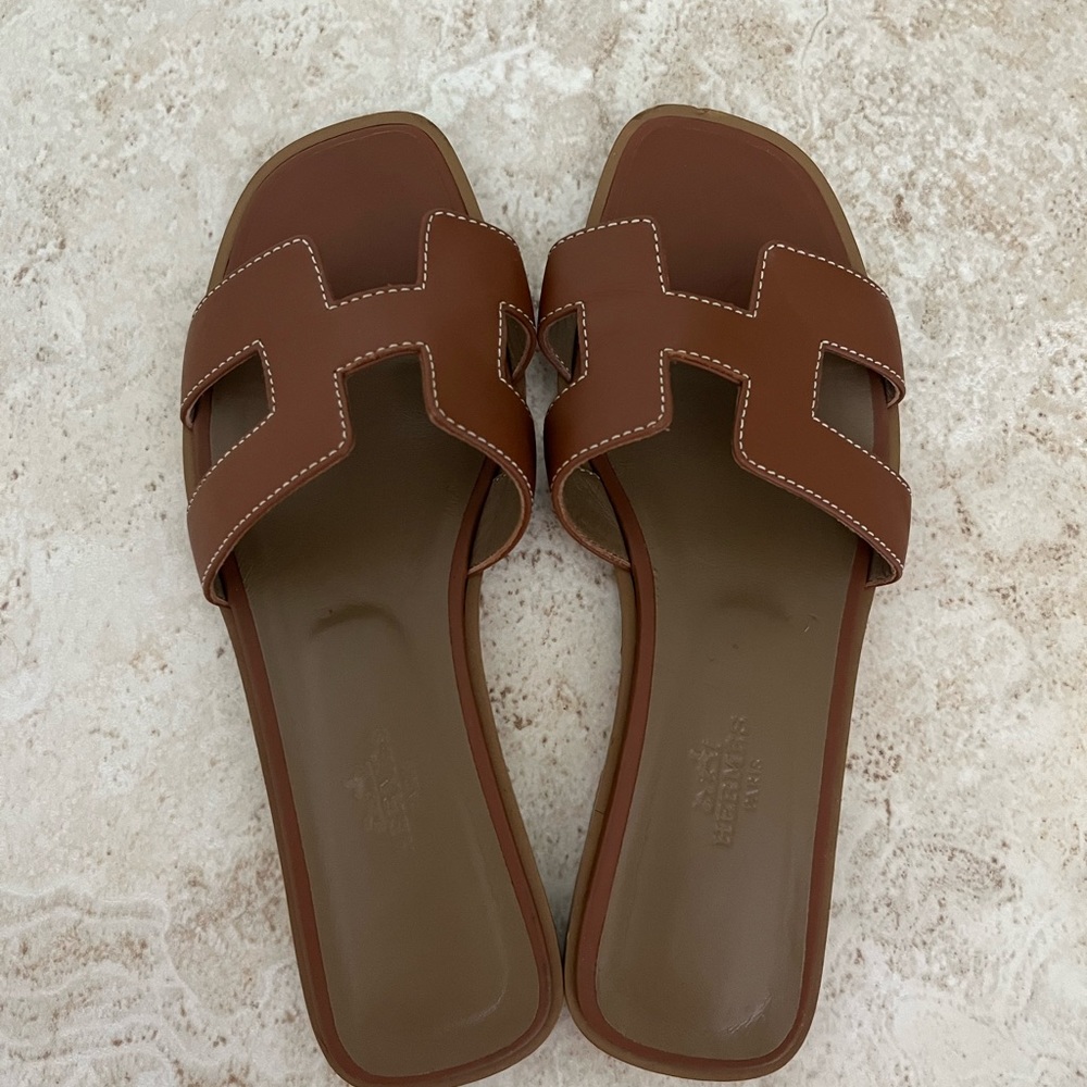 Authentic Hermes Oran Sandals - Size 36